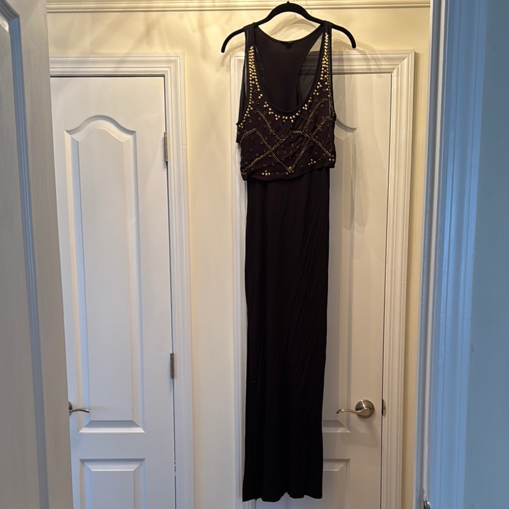 Guess Black Embellished Sequin Maxi Dress